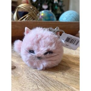 Bath Body Works Pink Fluffy Cat Keychain Pocketbac Cute Plush Animal Accessory